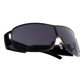 Khan Block - Curved One Piece Shield Sunglasses (Gunmetal)