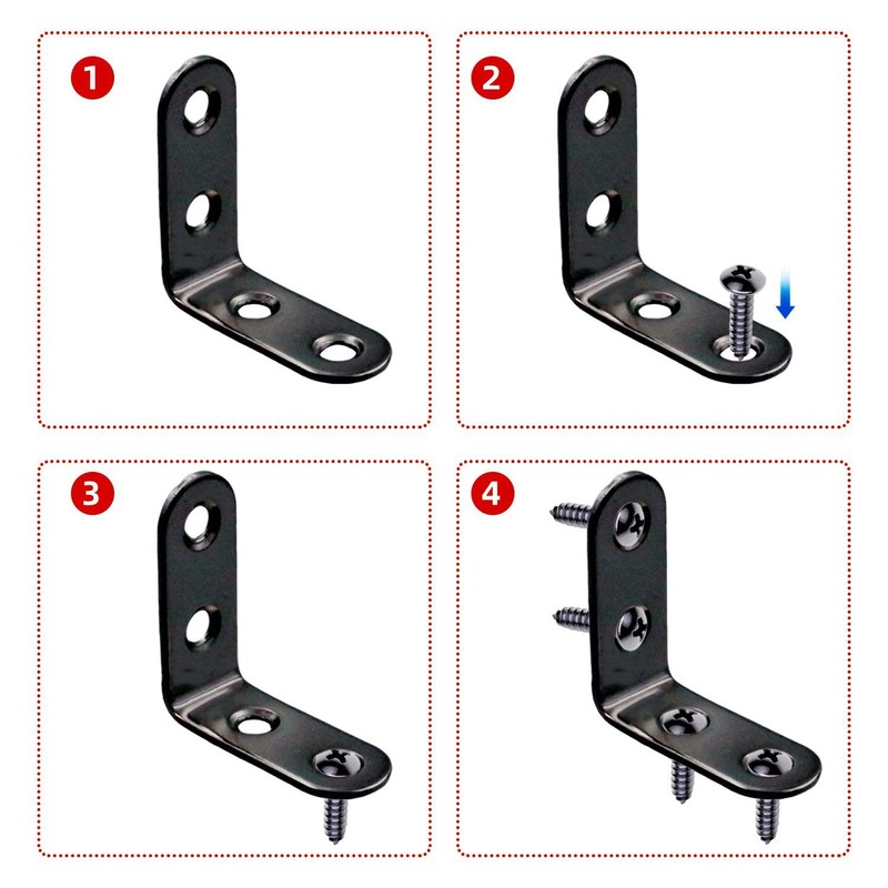 Stainless Steel 90 Degree Right Angle L-Shape Hardware 10 Pcs