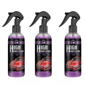 Ameribox 3-in-1 High Protection Quick Car Coat Ceramic Coating Spray Hydrophobic 100ml US - 3X Spray Bottle