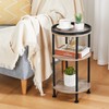Side Table, Small Round Side Table for Small Spaces, 3-Tier