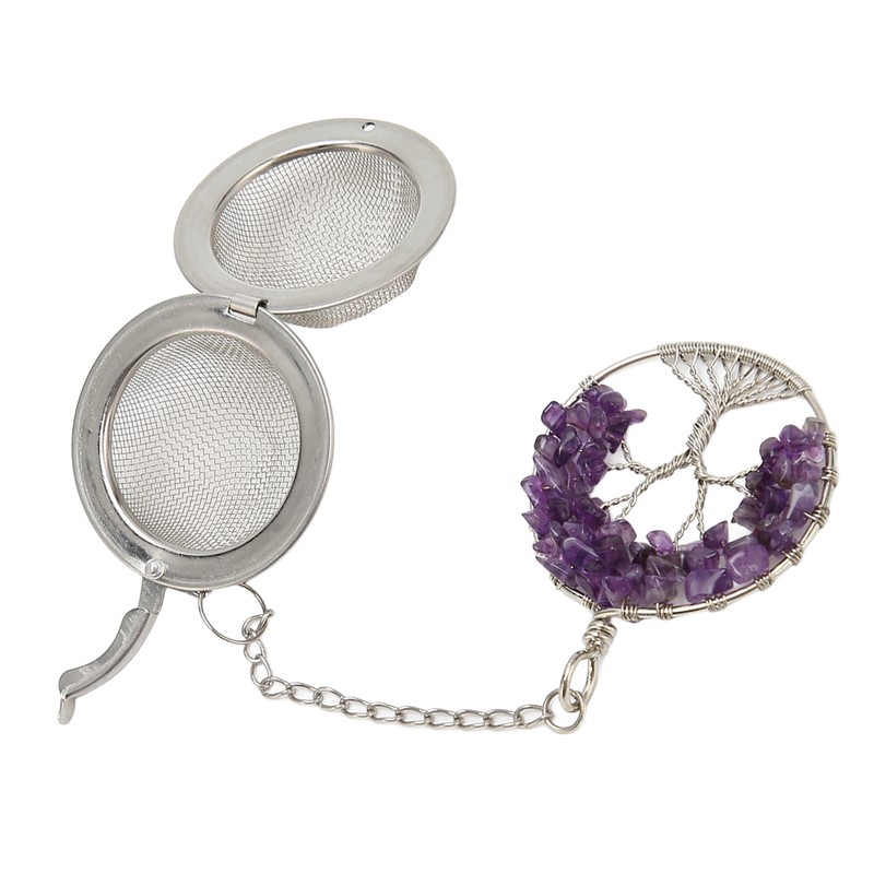 Tea Infuser Artificial Crystal Stone Tea Strainer Stainless Steel Diffuser