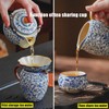 CmengAo Floral Ceramic Tea Pitcher - Classic Blue and White