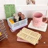MEELYHOME Plastic Baskets Foldable Desk Crates Storage Box Stackable Table