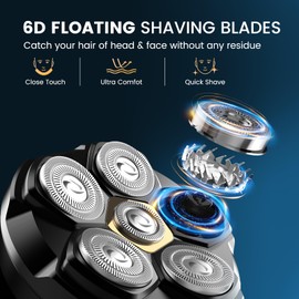 Replacement Magnetic Shaving Head for Head Shavers for Bald, Hypoallergenic Wet/Dry Shaving, IPX7 Waterproof