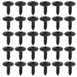 30Pcs Black Self-Tapping Screws,Small Metal Screws for Bumper, Undertray & Engine Cover Retainer