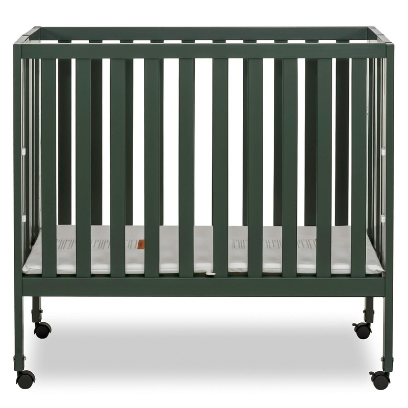 Dream On Me Jett Mini Folding Baby Crib in Olive,