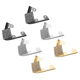 uxcell 6Pcs Metal Shoes Pointed Protector High Heel Toe Caps Cover Durable Shoe Tip Cover Square Rhinestone Shoe Head Tips for Shoe Protection Repair, Shoe Protection (Gold/Silver/Black)