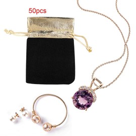 Bolsa con cordón, 50pcs Bolsas de monedas con bolsa de terciopelo, Bolsa con cordón suave Joyería Bolsa de almacenamiento de regalos de boda para dulces Fiesta de bodas Favores de San Valentín(2#)