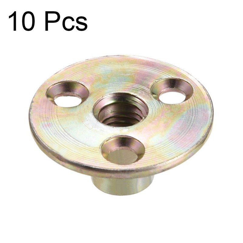 sourcing map M10x37x2.5mm Brad Hole Tee Nut Carbon Steel T-Nuts