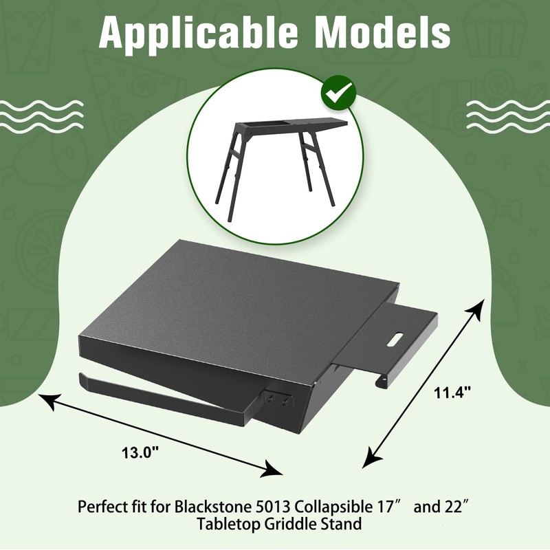 Griddle Stand Side Shelf for Blackstone 17" 22" Griddle Stand,