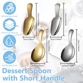 OT-NVWOZR Pack of 8 Stainless Steel Coffee Spoons, Mini Teaspoons with Short Handle, Small Salt Spoon, Honey Spoon, Espresso Spoon, Short Handle, Special Spoon, Ice Cream Scoop for Tea, Coffee, Spices