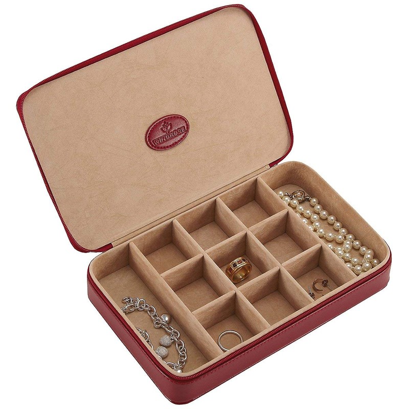 Windrose Merino Charm Box 23 cm Red, Plastic