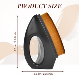 LOPHE Self-Tanning Brush, Foundation Brush Makeup with Handle and Storage Box, Flat Top Face Brush for Self-Tanner, Make-Up, Liquid Foundation and More (Black)