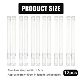louuuou 6 Pairs Clear Bra Straps Invisible Bra Straps, Adjustable Length 40cm Strap Holder Stop Slipping Shoulder, 1cm Width Transparent Invisible Clear Strap Bras for Women Girls Summer Party Gift
