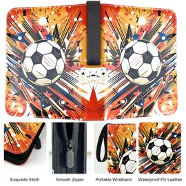 Football Cards Scrapbook 400 Cards with Zip and 50 Removable Pages, Football Trading Cards 4 Compartments, Sports Card Folder, 3 Rings Card Folder