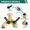Tesmotor 2 Way Brass Tap Splitter, Garden Hose Y Splitter,