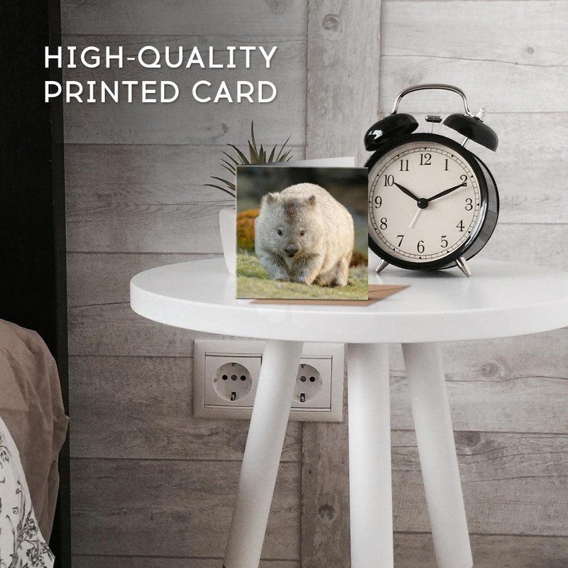 1 x Greeting Card Cute Wombat Australia Animal - Blank