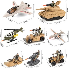 Army Men Action Figures Playset - 70+ PCS Realistic Army Toys - Military Soldiers Action Figures Playset with Helicopter, Fighter, Drones, Tank, &Accessories- Birthday, for Boys