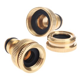 DRELD 2Pcs Brass Hose Tap Connector, 1/2 and 3/4-inch BSP Universal Garden Hose Tap, 2 in 1 Gardening Faucet Adapter for Gardening Hose, Washing Machine (2pcs 2-in-1 Taps)