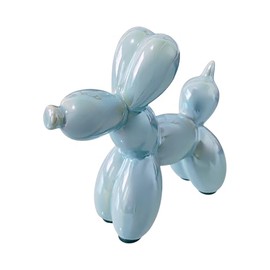 Figura Decorativa de Perro Globo, De Ceramica, Decoración Del Hogar, 11*11*5cm, Estatua de Perro con Globo Galvanizado, Brillante, Escultura Artística, Decoración Moderna (1, Azul Cielo)
