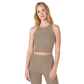 Beyond Yoga Womens Spacedye Refocus Cropped Tank Birch Heather MD One Size