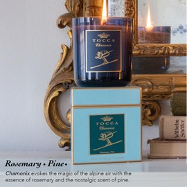 TOCCA Chamonix 10oz Candle - Rosemary & Pine Scented, Hand Poured Soy-Wax Blend with 100% Cotton Wick, 60 Hour Burn Time