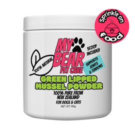 Green Lipped Mussel Powder for Dogs – Joint Support Supplement with Natural Glucosamine & Amino Acids | 100% Pure | Promotes Mobility & Flexibility | Scoop Included for Easy Measuring 100g