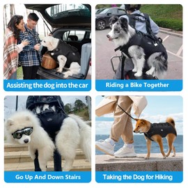 wakytu Dog Backpack Carrier for Medium Dogs Emergency Backpack, Old, Disabled, Joint Injuries, Arthritis, Rehabilitation Carrier Nail Trimming, Senior Dogs Up and Down Stairs, Cars(66-88LBS)