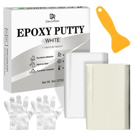Epoxy Putty - 8oz / 227g Pool Putty, 2 in 1 Underwater or above Fast Repair, Fix Leaks, Cracks, Filling, Sculpting - 2 Part Epoxy Sculpt Clay for Metal, Tile, Concrete, Plastic, Ceramics (White)