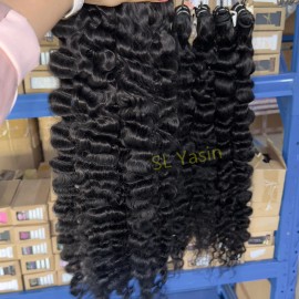 Wholesale Human Hair Extensions Cuticle Aligned Cambodian Hair Raw Burmese Curly Hair Bundlescolor: 1pcs bundle natural wave, Stretched Length: 20 Inches