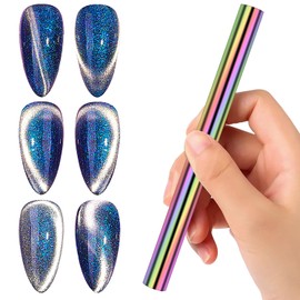 KAAGEE Cat Eye Nail Magnet Tool, Super Long Double-head Nail Magnet Pen Cat Eye Magnet Wand for Nails Magnetic Cat Eye Gel Polish Nail Art for for DIY Nails Design Salon, Studio or Home (Laser)