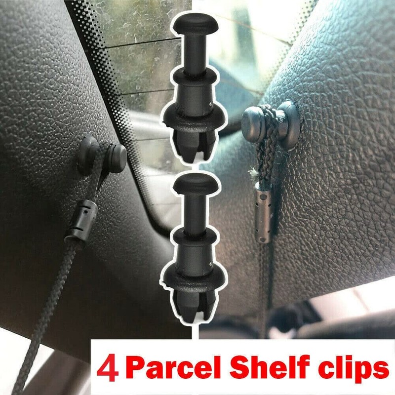 Pack of 4 parcel shelf retaining strap, parcel shelf clips,