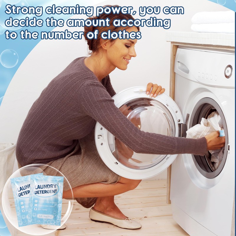 Leelosp 200 Pcs Individual Travel Laundry Detergent Portable Detergent Packets