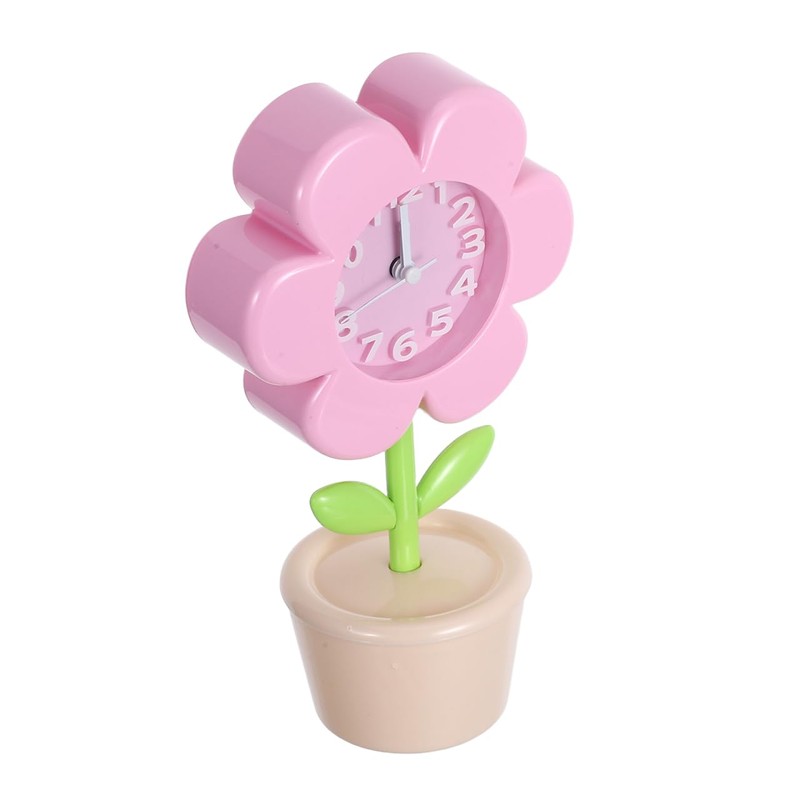 Artibetter Cute Flower Alarm Clock for Girls: Silent Movement &
