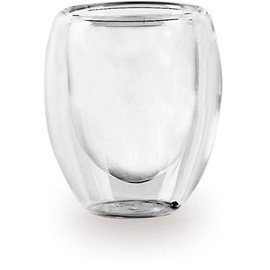 Circleware Thermax Double Wall Insulated Heat Resistant Espresso Latte Glass Cappuccino Tea & Coffee Cups, 4-Piece Set, Home & Kitchen Beverage Drinking Entertaining, Glassware, 2.7 oz 4pc