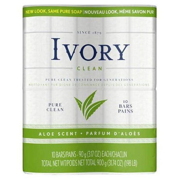 Ivory Bar Soap Aloe Scent, 3.17 Ounce (Pack of 10)