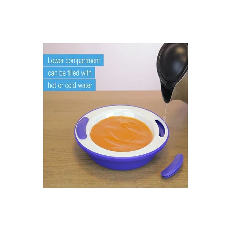 NRS Healthcare Blue/ White Soft Grip Keep Warm Thermo Plate