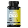 Citrato de Magnesio + Citrato de Potasio | Adicionados con Platano en Polvo, Curcuma (curcumina) y Arroz | Cápsulas sin rellenos | Vegano | Citrate Magnesium + Potassium Citrate - 180 cápsulas