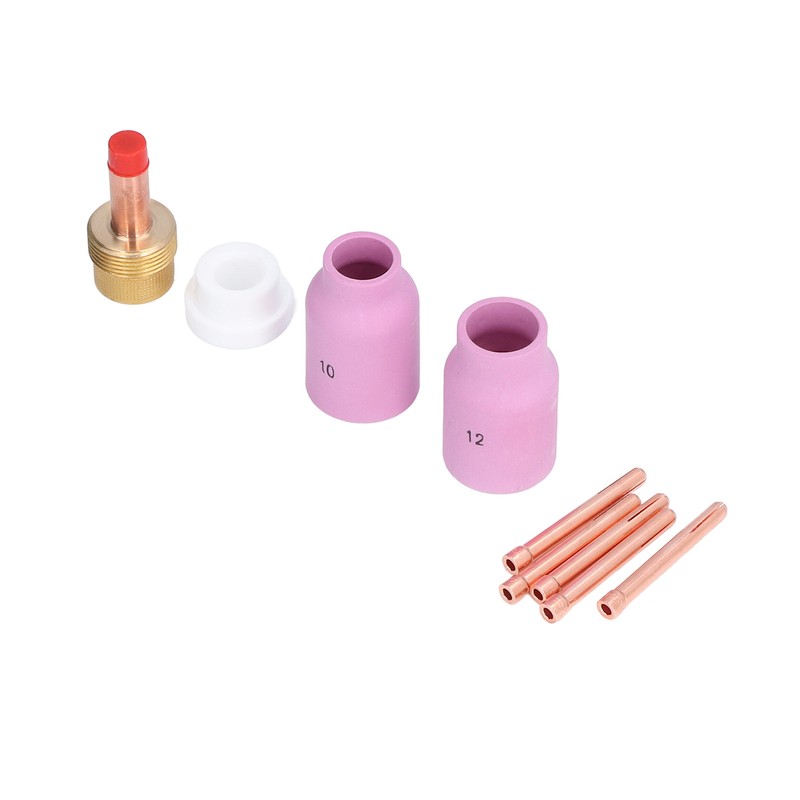 9Pcs/Set TIG Gas Lens Collets Body Brass Nozzle Ceramic Cup