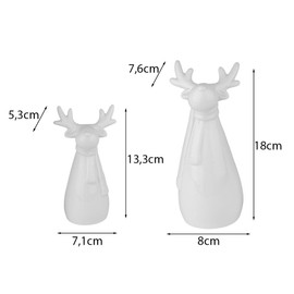 Ideen mit Herz Decorative Figures Elk 2 | 2 Designs & Sizes | White | Pack of 2