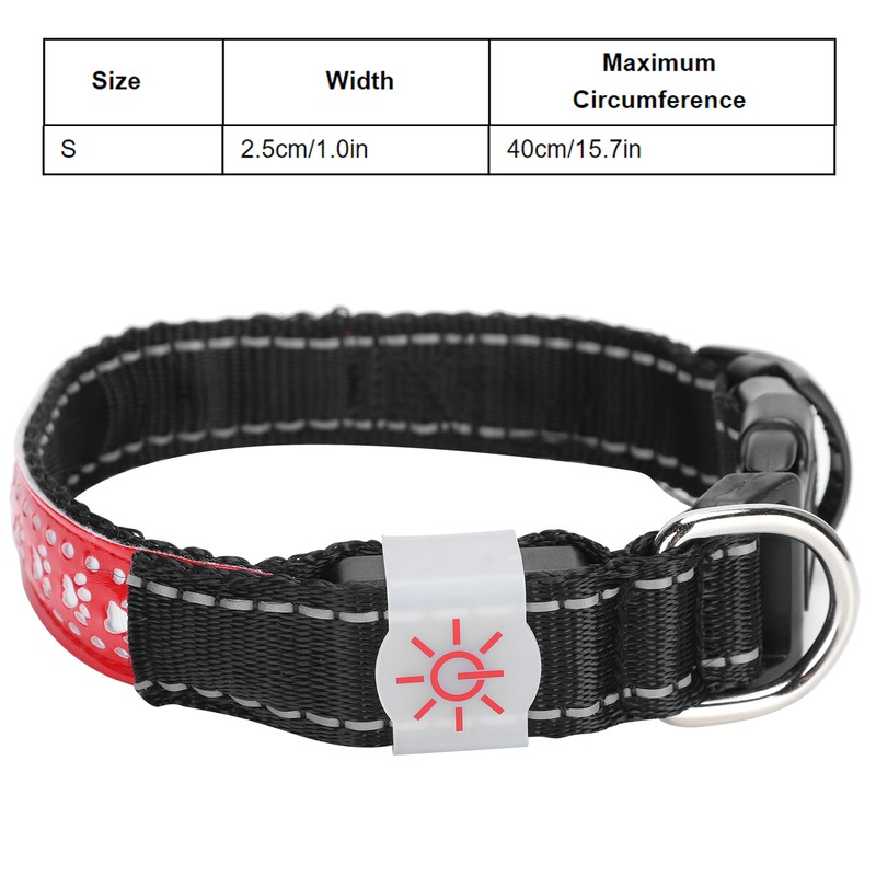 LED Pet Adjustable Collar USB Rechargeable Soft Dog Lighting Night