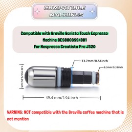 Steam Wand tip kit Compatible with Breville Sage Barista Touch BES880/881 Nespresso Creatista Pro J520, steam Nozzle 4 Hole with o Ring, Original Part Number SP0022926