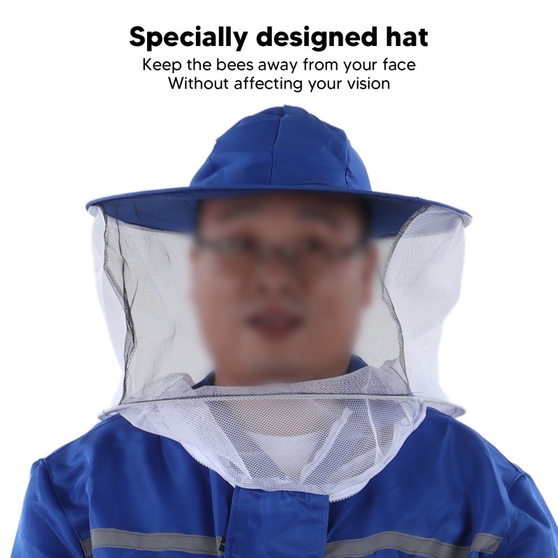 Bee Suit Rubber One Piece Designed Blue Unisex Beekeeping Clothing