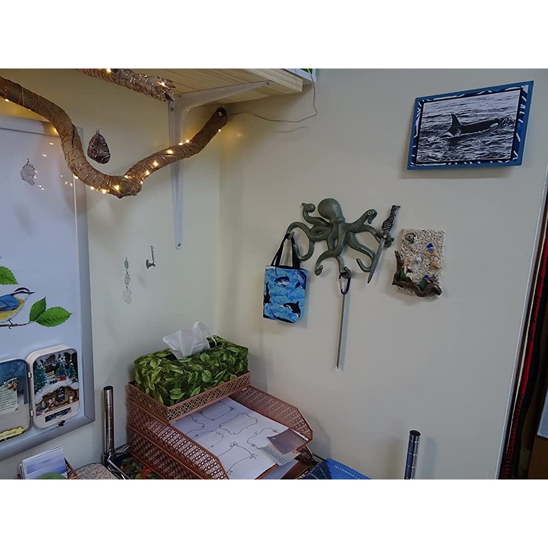 ChasBete Octopus Coat Hooks for Wall, 22.5cm Heavy Duty Wall