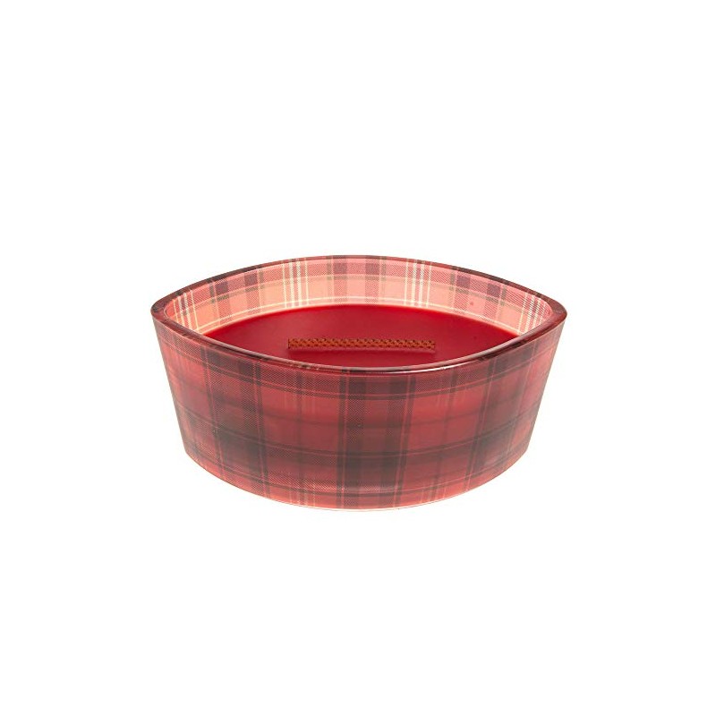 WoodWick Large Red Plaid Crimson Candle