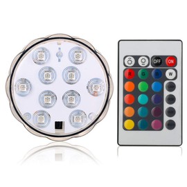 Multicolour Remote Control RGB LED Underwater Lighting, Waterproof Colour Changing LED Magic Light for Vase Base, Floral, Aquarium, Pond, Wedding (1 Piece-Flower)