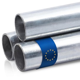 Stahl-Shop24 - Steel Round Tube Galvanised Hollow Profile Welded Metal Steel Zinc Tube for Steel Construction, Pipe for DIY Stair Railings, Length: 1000 mm, Dimensions: Diameter 10 x 1 mm