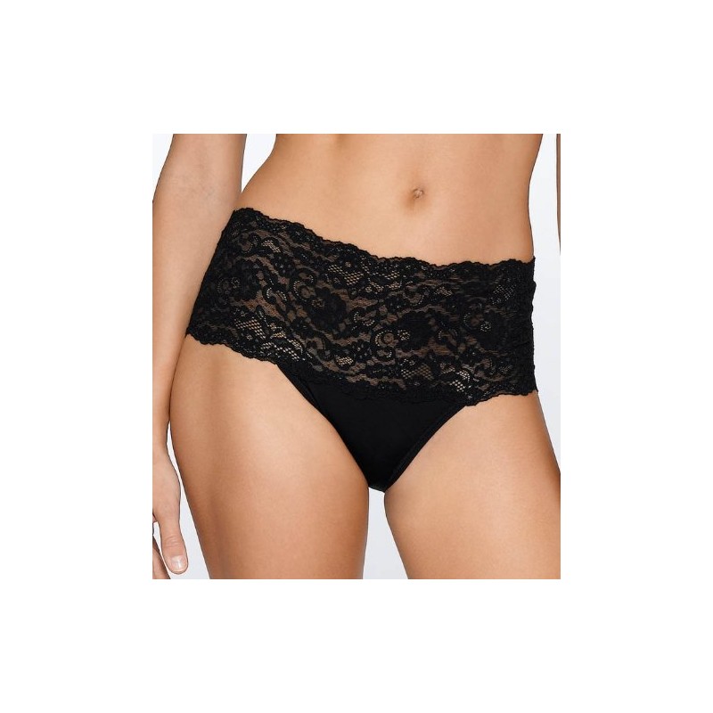 Hanky Panky Women's Silky Skin High Rise Panty, Black, Small