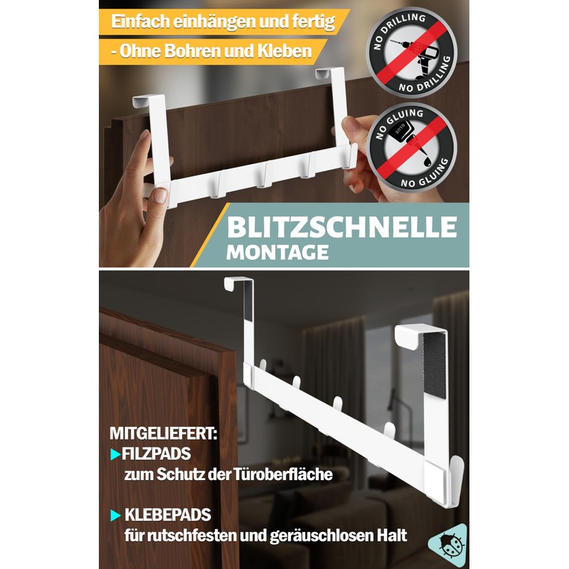 Menz Door Coat Rack for Hanging Made of Stainless Steel,