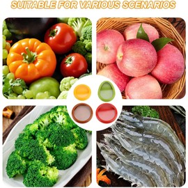 Zunate 4 Recipientes de Silicona para Almacenamiento de Alimentos, Caja Organizadora Hermética para Refrigerador para Aguacate, Cebolla, Tomate, Juego de Recipientes de Cocina Versátiles y
